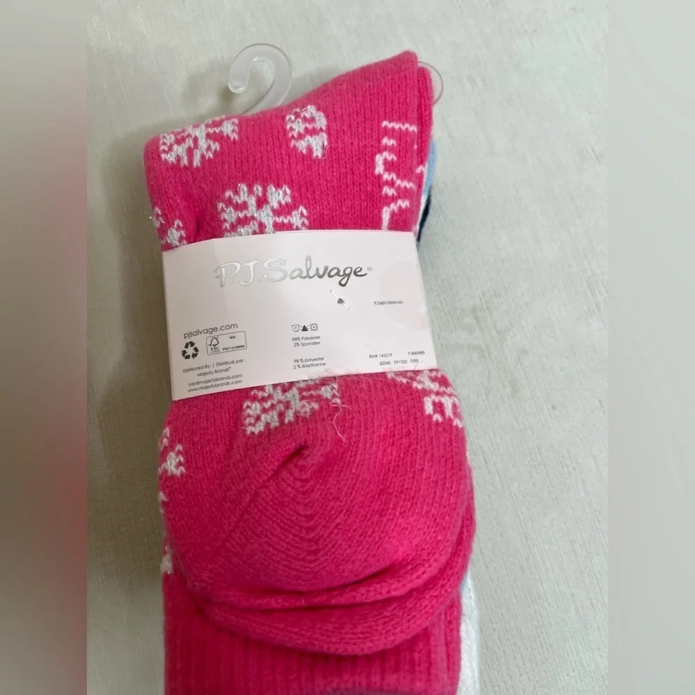 P.J. Salvage Snowman Cozy Crew Socks Fuzzy Plush Winter Holiday Christmas